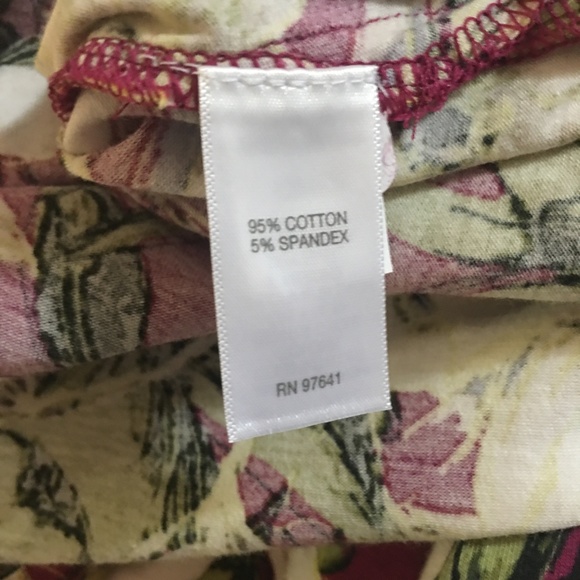 J. Jill Top Blouse Petite Floral White Ruched tank - Picture 5 of 5